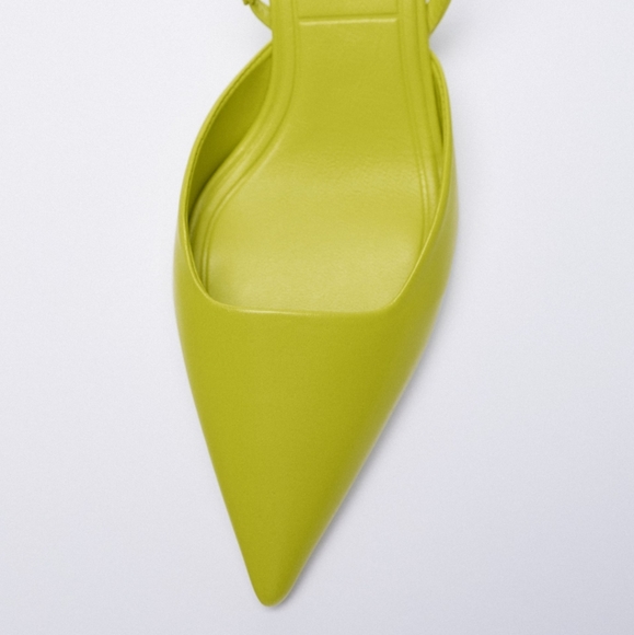 Zara Slingbacks kitten heel sandals green - Picture 3 of 9